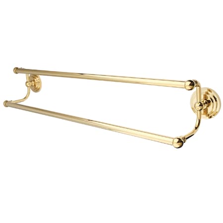 Kingston Brass Milano 24" Dual Towel Bar, Polished Brass BA2713PB